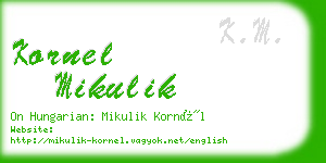 kornel mikulik business card